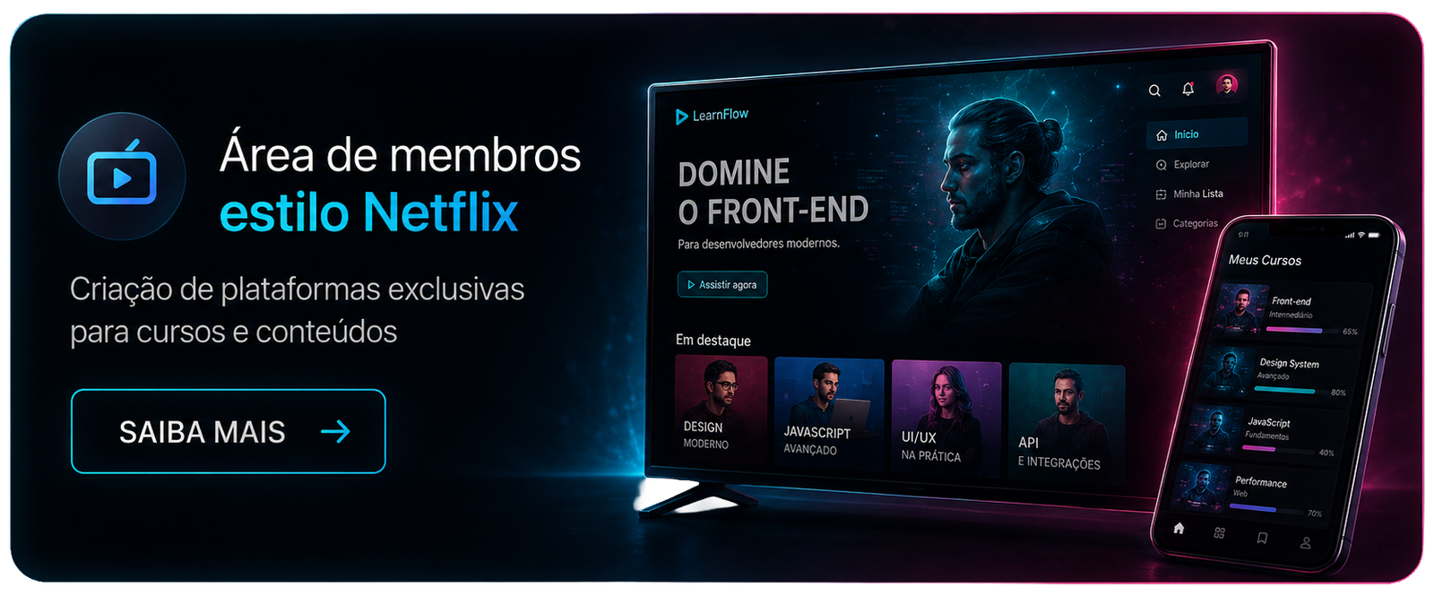 Área de membros estilo Netflix