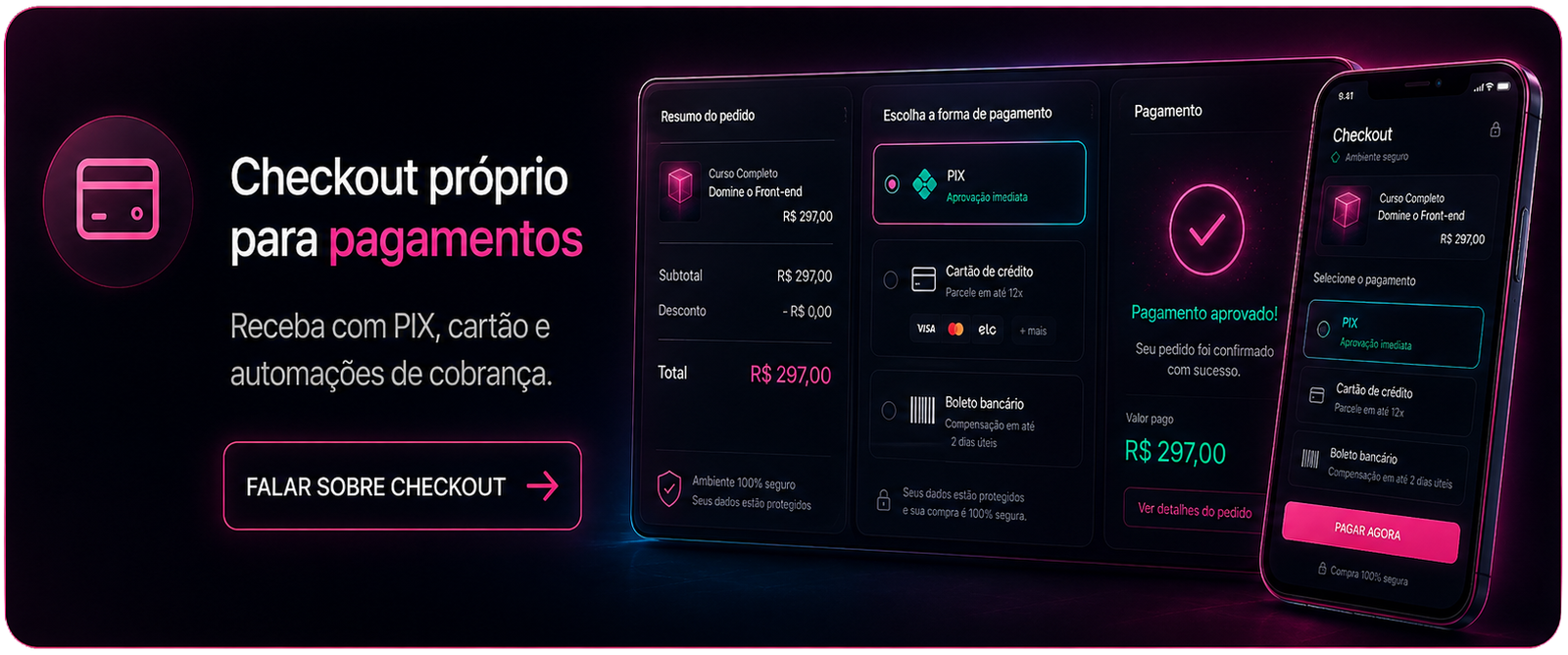 Checkout próprio para pagamentos