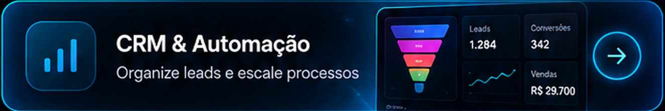 CRM e Automação — Organize leads e escale processos